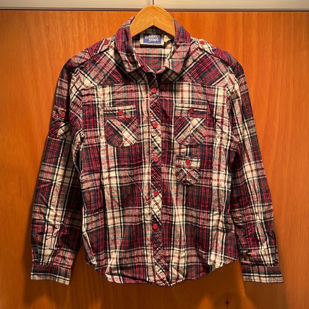 Vintage 70’s Flannel Button-Up w/Cute Extra Pockets!